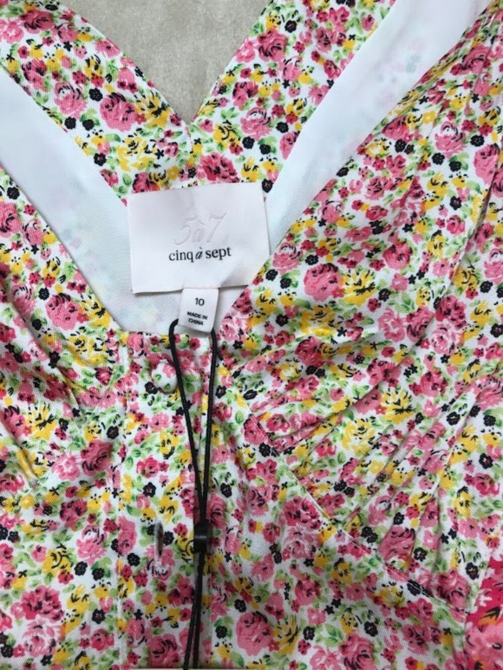 NWT Cinq A Sept Jessica Dress Ditzy Floral Pink Size 10 - Picture 5 of 13